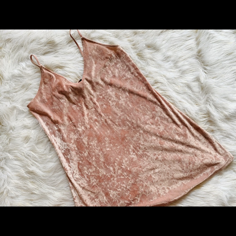 express blush velvet mini dress